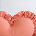 Frilly Heart Cotton Cushion Dusty Pink 43x38cm Nestasia