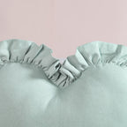 Frilly Heart Cotton Cushion Mint Green 43x38cm Nestasia