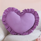 Frilly Heart Cotton Cushion Purple 43x38cm Nestasia