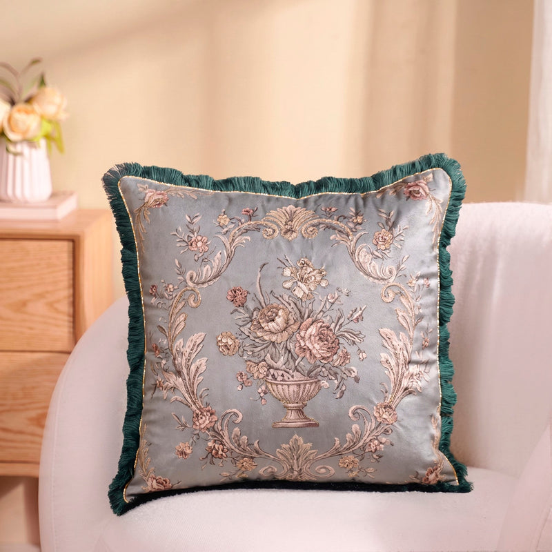 Fringed Fanstasy Embroidered Cushion Cover 40x40cm Nestasia