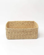 Natural Seagrass Storage Basket Set of 4 for Kitchen, Bathroom, and Living Room Organization