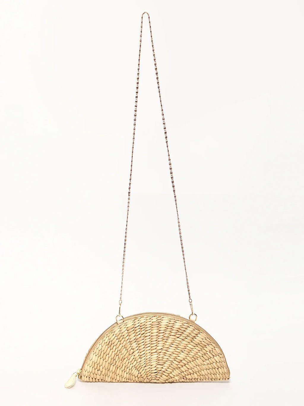 Handmade Seagrass Half Moon Clutch