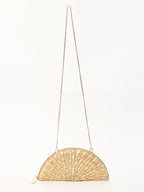 Handmade Seagrass Half Moon Clutch