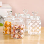Glass Heart Knob Jar Set Of 4 1000ml Nestasia