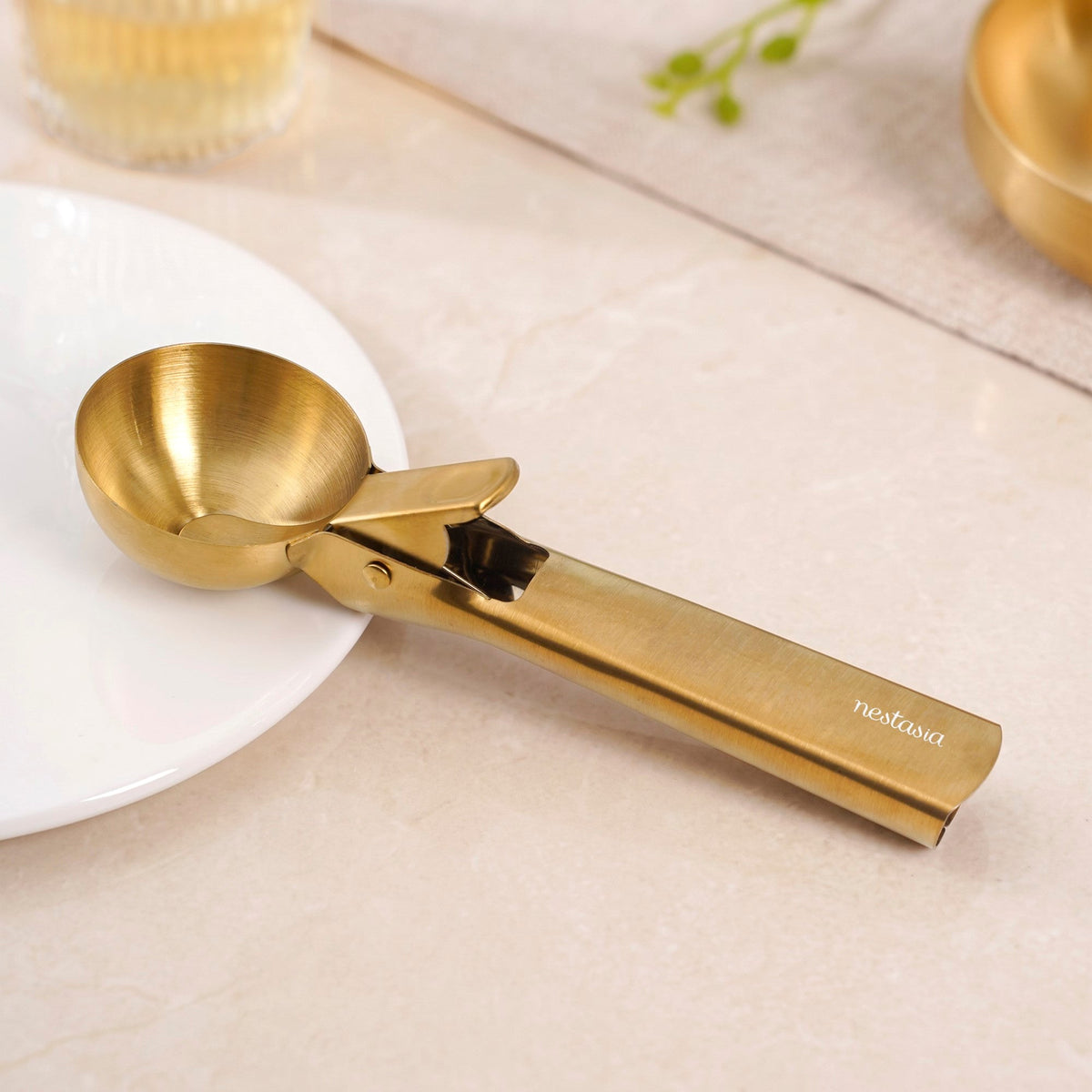 Gold Stainless Steel Ice Cream Scoop Nestasia