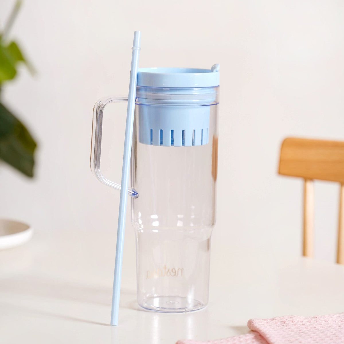 Citrify Transparent Fruit Infuser Water Bottle With Handle Ice Blue 1210ml Nestasia