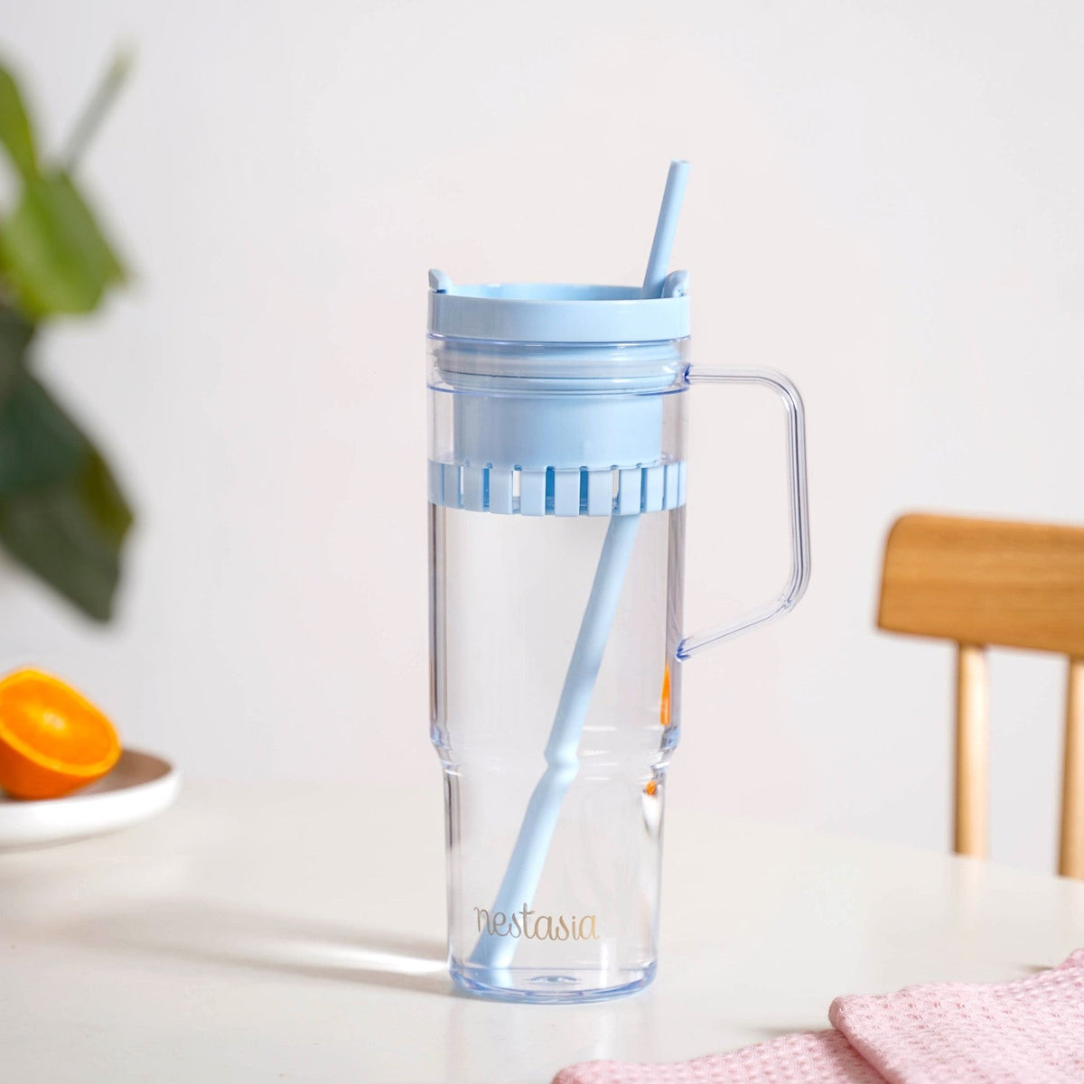 Citrify Transparent Fruit Infuser Water Bottle With Handle Ice Blue 1210ml Nestasia