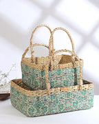 Handwoven Seagrass Hamper Basket for Fruits, Gifts, and Home Decoration
