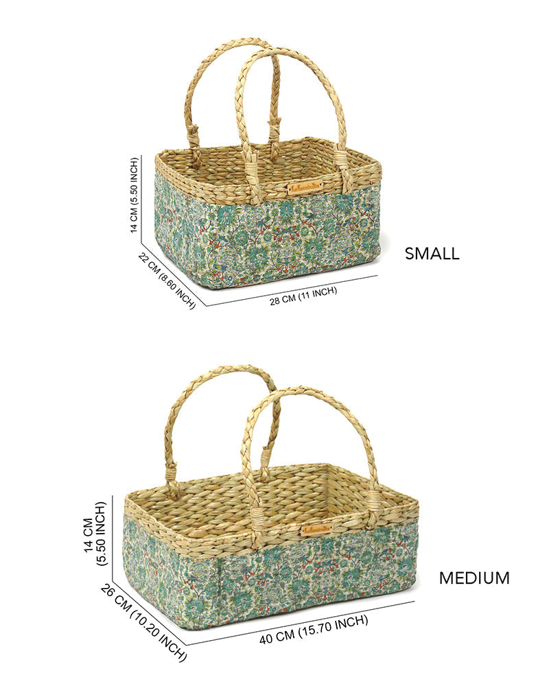Handwoven Seagrass Hamper Basket for Fruits, Gifts, and Home Decoration