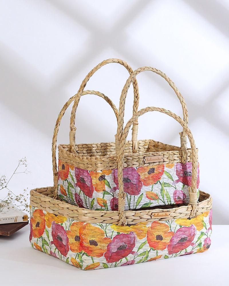 Eco-Friendly Seagrass Basket for Fruits, Gift Hampers, and Home Decor