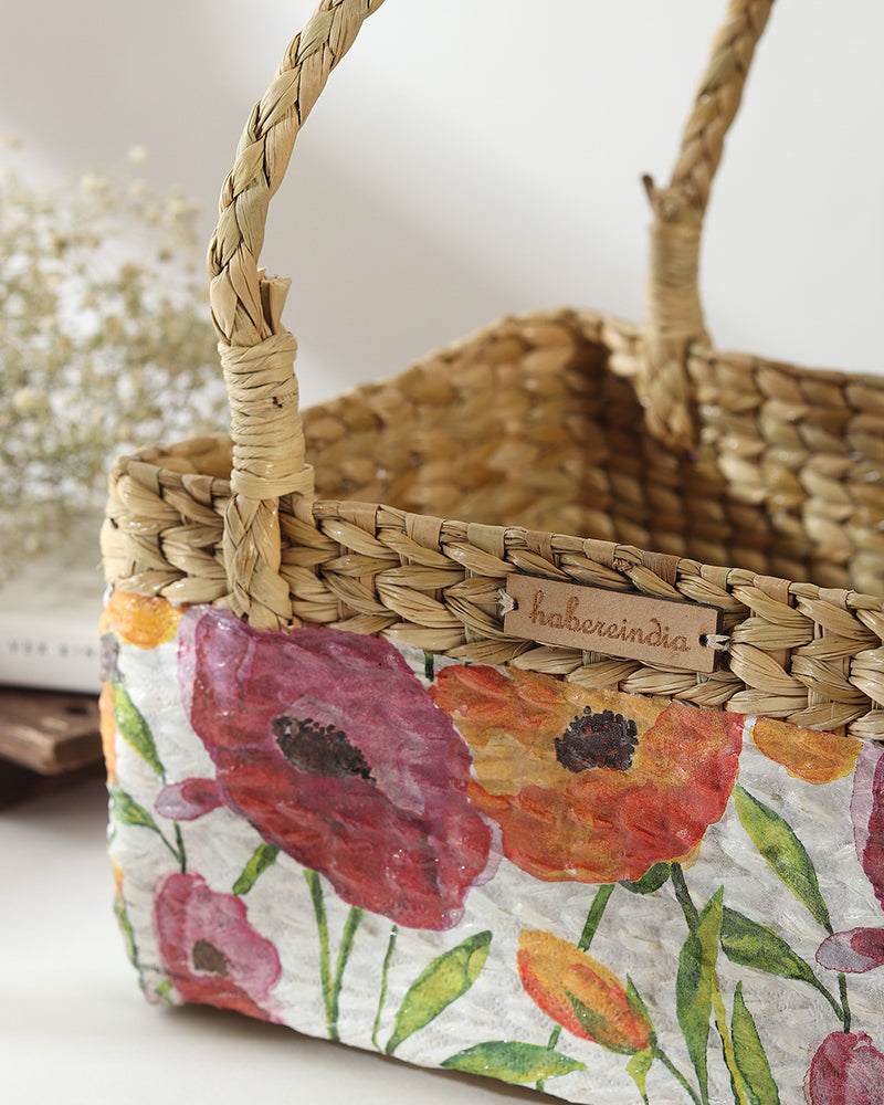 Eco-Friendly Seagrass Basket for Fruits, Gift Hampers, and Home Decor