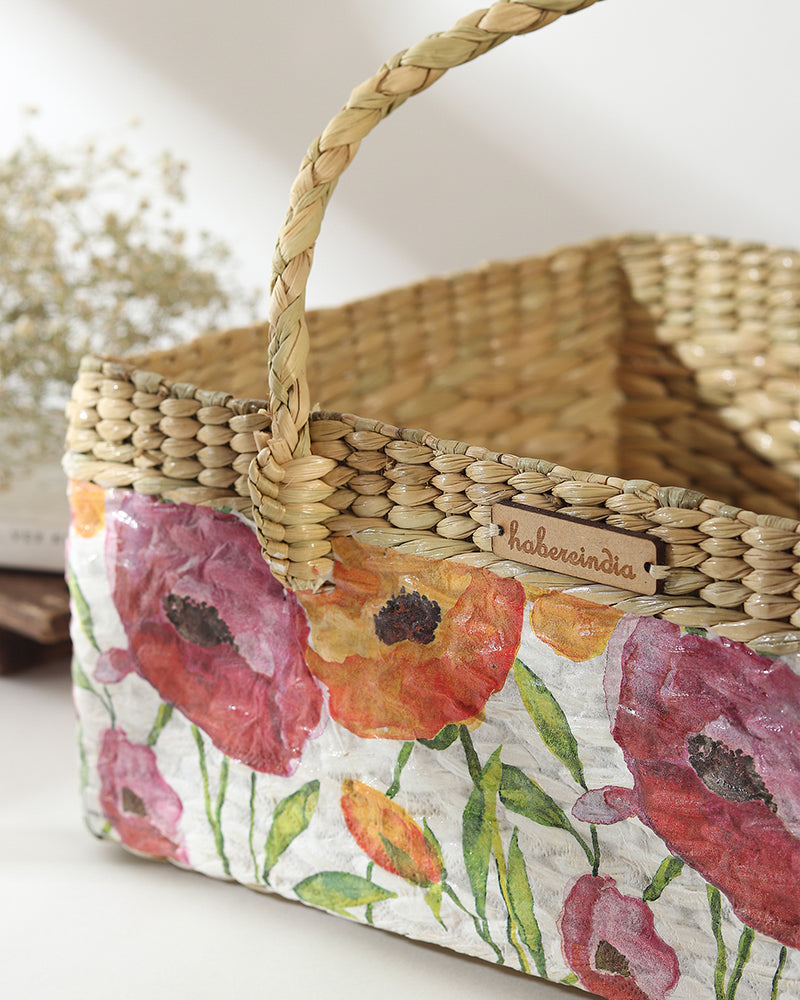 Eco-Friendly Seagrass Basket for Fruits, Gift Hampers, and Home Decor