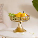 Decorative Fruit Bowl With Stand Gold Large Nestasia