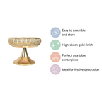 Decorative Fruit Bowl With Stand Gold Large Nestasia