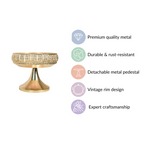 Decorative Fruit Bowl With Stand Gold Large Nestasia