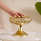Decorative Fruit Bowl With Stand Gold Large Nestasia