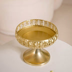 Decorative Fruit Bowl With Stand Gold Large Nestasia