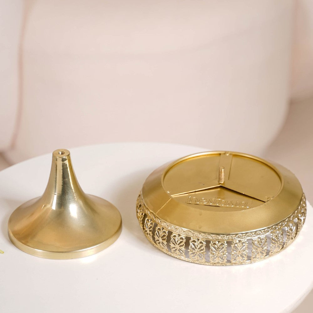 Decorative Fruit Bowl With Stand Gold Large Nestasia