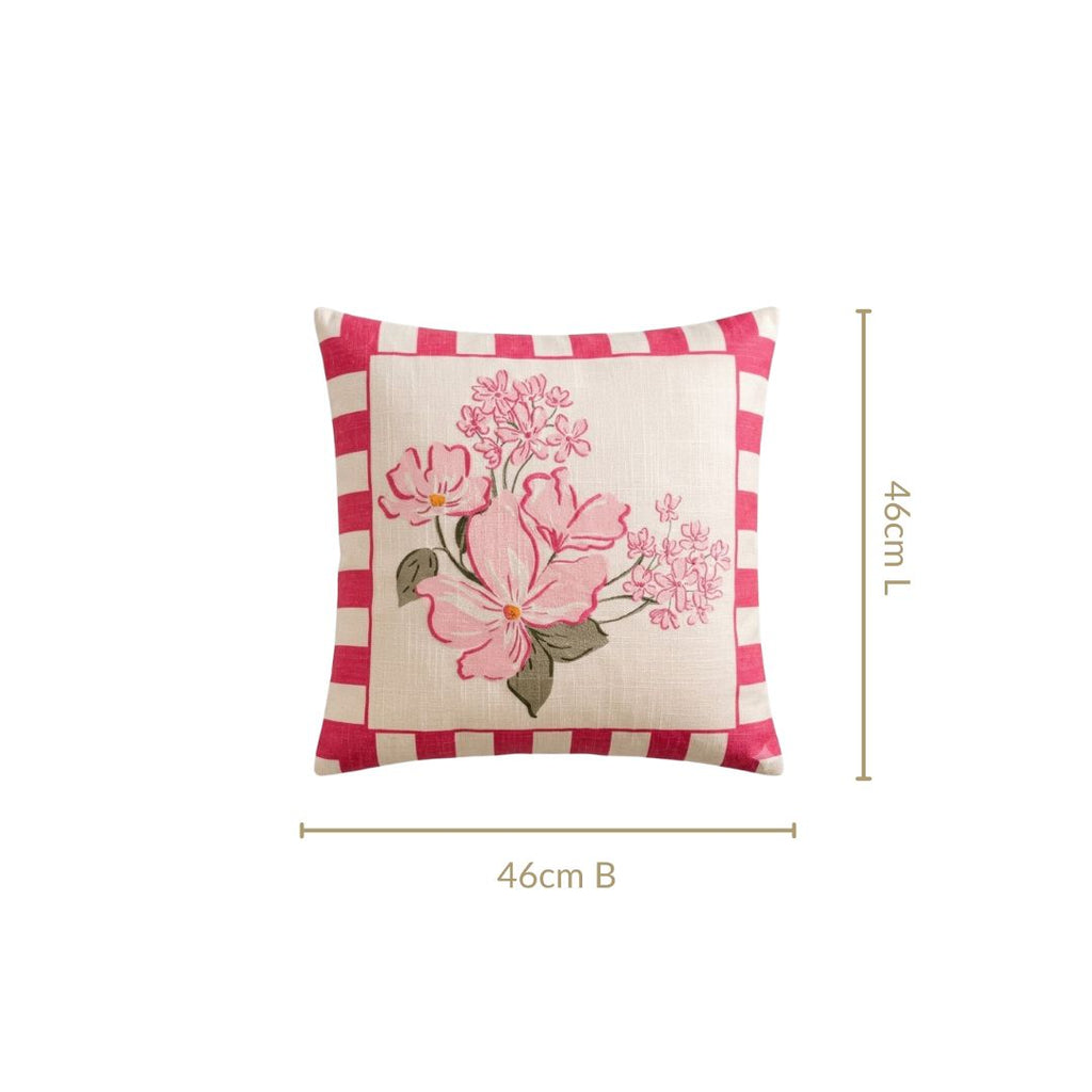 Fuchsia Bloom Cotton Cushion Cover 46x46cm Nestasia