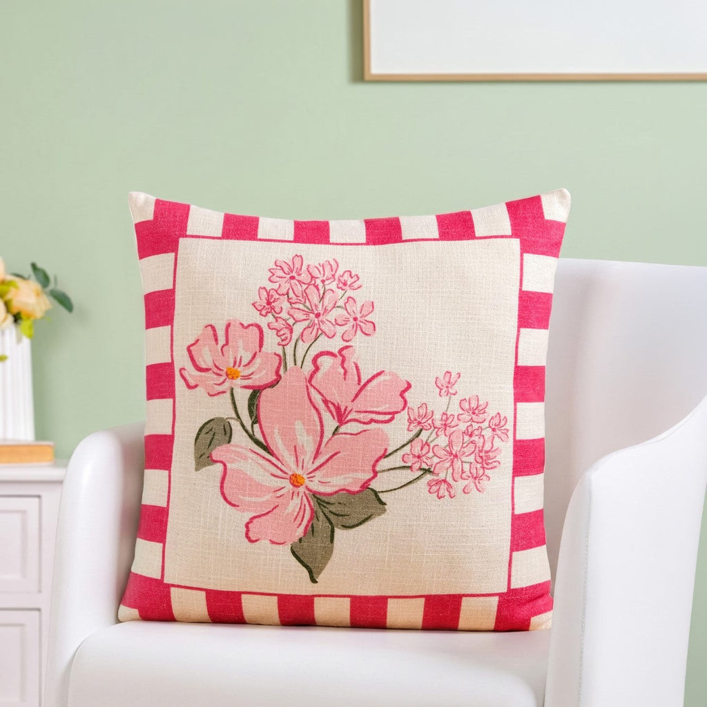Fuchsia Bloom Cotton Cushion Cover 46x46cm Nestasia