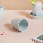Ternion Textured Planter Set Of 3 With Plate Blue Grey Nestasia