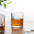Set Of 6 Premium Ribbed Whiskey Glasses 220ml Nestasia