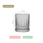 Set Of 6 Premium Ribbed Whiskey Glasses 220ml Nestasia