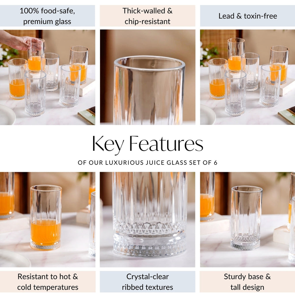 Tall Cocktail Glass Set Of 6 466ml Nestasia