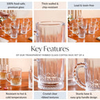 Glass Mug Set Of 6 200ml Nestasia