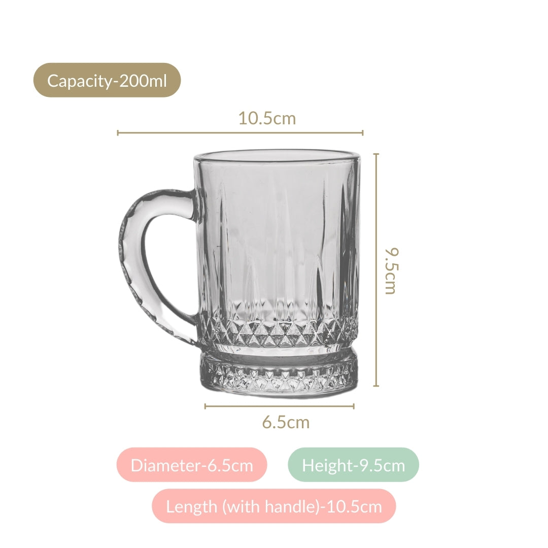 Glass Mug Set Of 6 200ml Nestasia