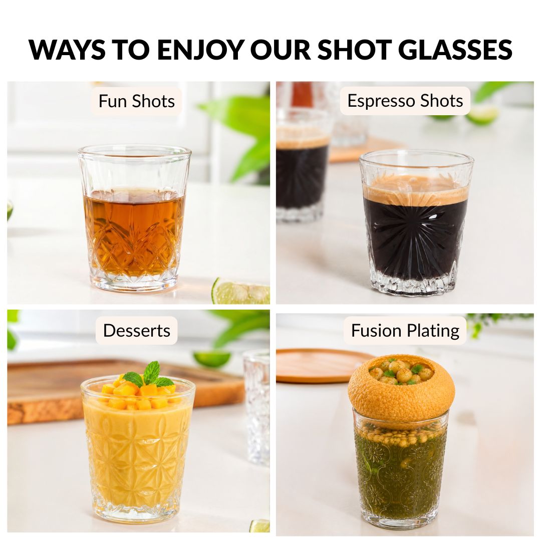 Embossed Shot Glass Set Of 12 55ml Nestasia