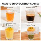 Sunburst Embossed Shot Glass Set Of 12 55ml Nestasia