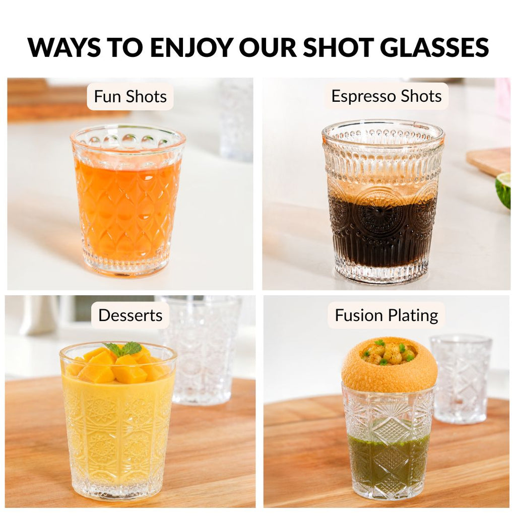 Celestial Cut Glass Shot Glass Set Of 12 55ml Nestasia