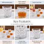 Prism Cut Whiskey Glass Set Of 6 230ml Nestasia