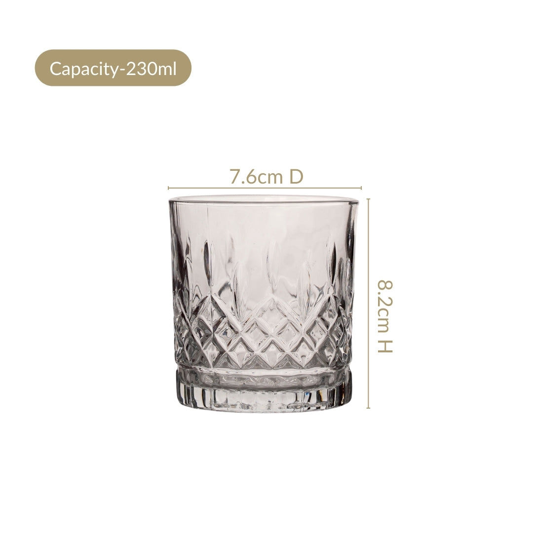 Prism Cut Whiskey Glass Set Of 6 230ml Nestasia