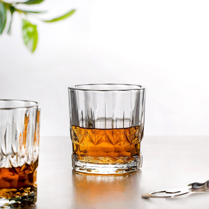 Set Of 6 Vintage Old Fashioned Whiskey Glasses 230ml Nestasia