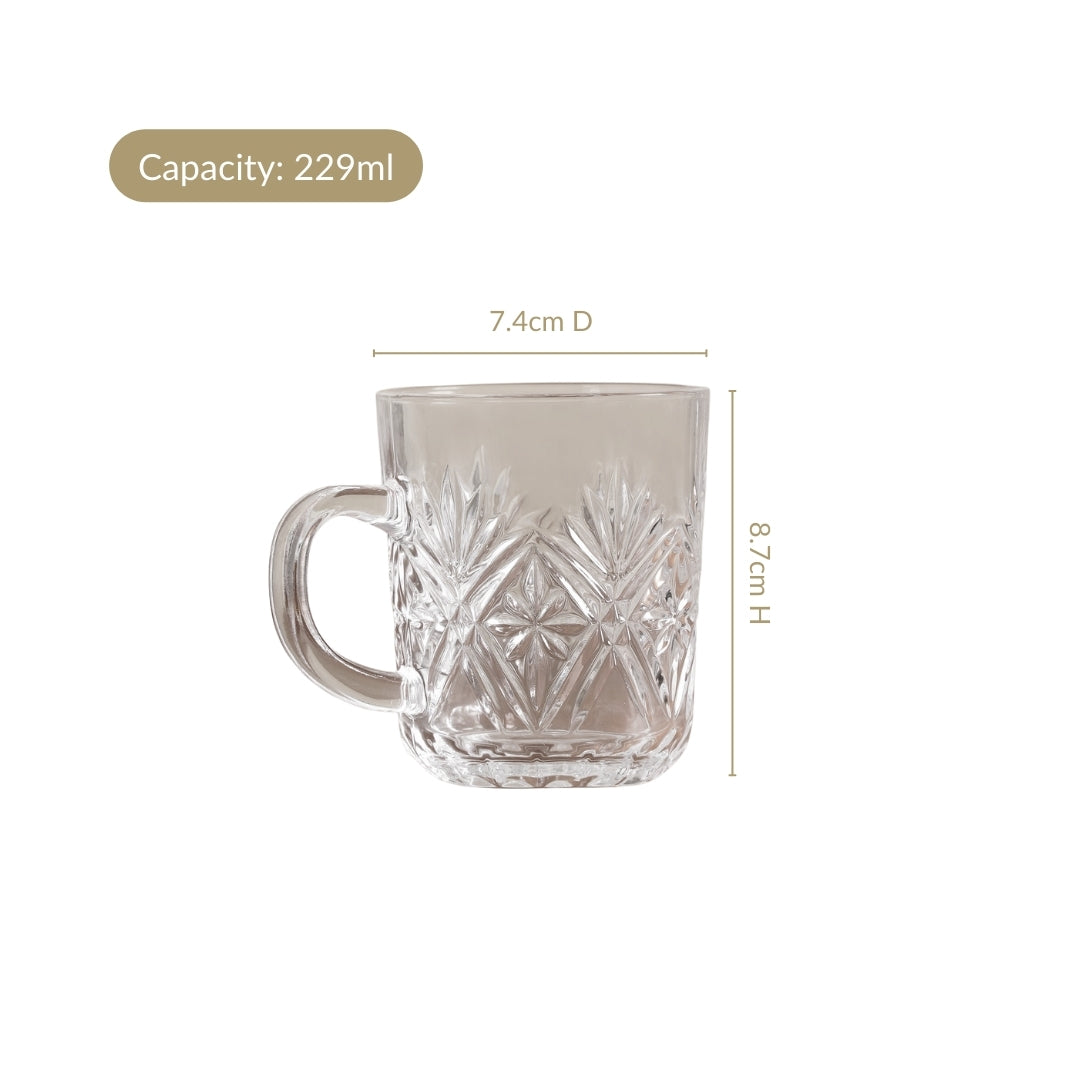 Vintage Embossed Mugs Set Of 6 229ml Nestasia