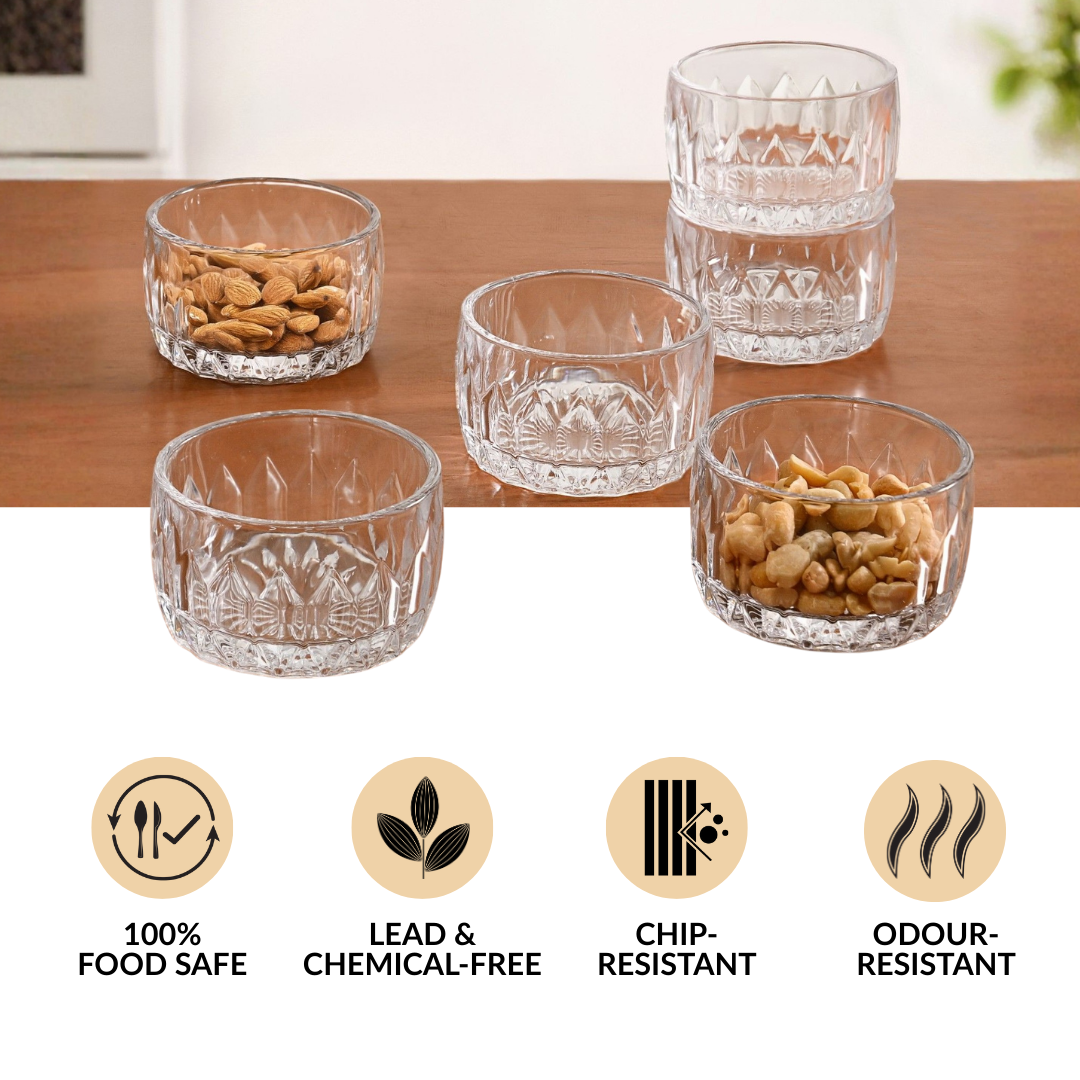Embossed Side Bowl Set Of 6 160ml Nestasia