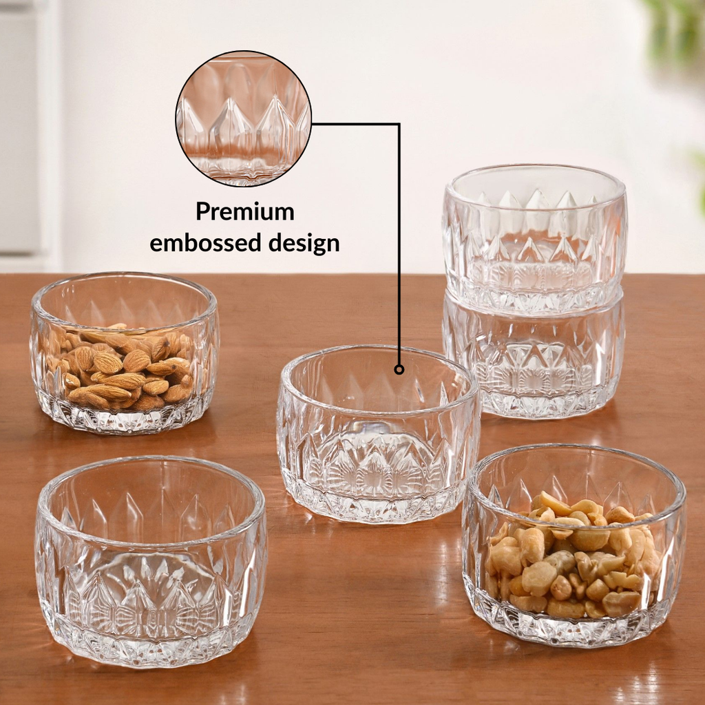 Embossed Side Bowl Set Of 6 160ml Nestasia