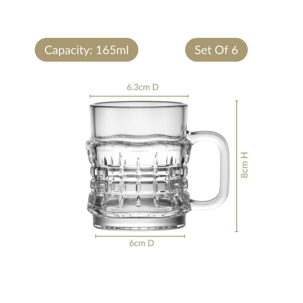 Textured Tea Cup Set Of 6 165ml Nestasia