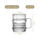 Textured Tea Cup Set Of 6 165ml Nestasia