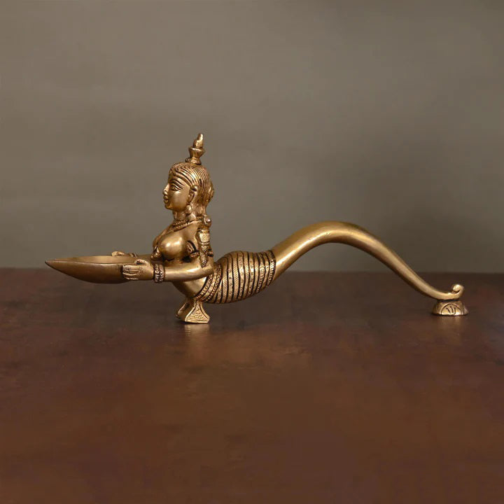 Brass Naag Kanya Pooja Spoon (10 Inch) Vedansh Craft