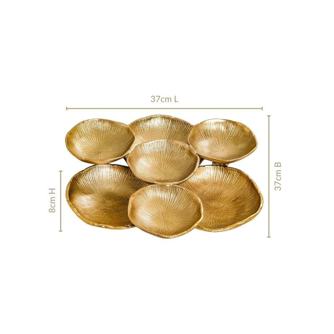 Large Clustered Bowls Platter Gold Nestasia