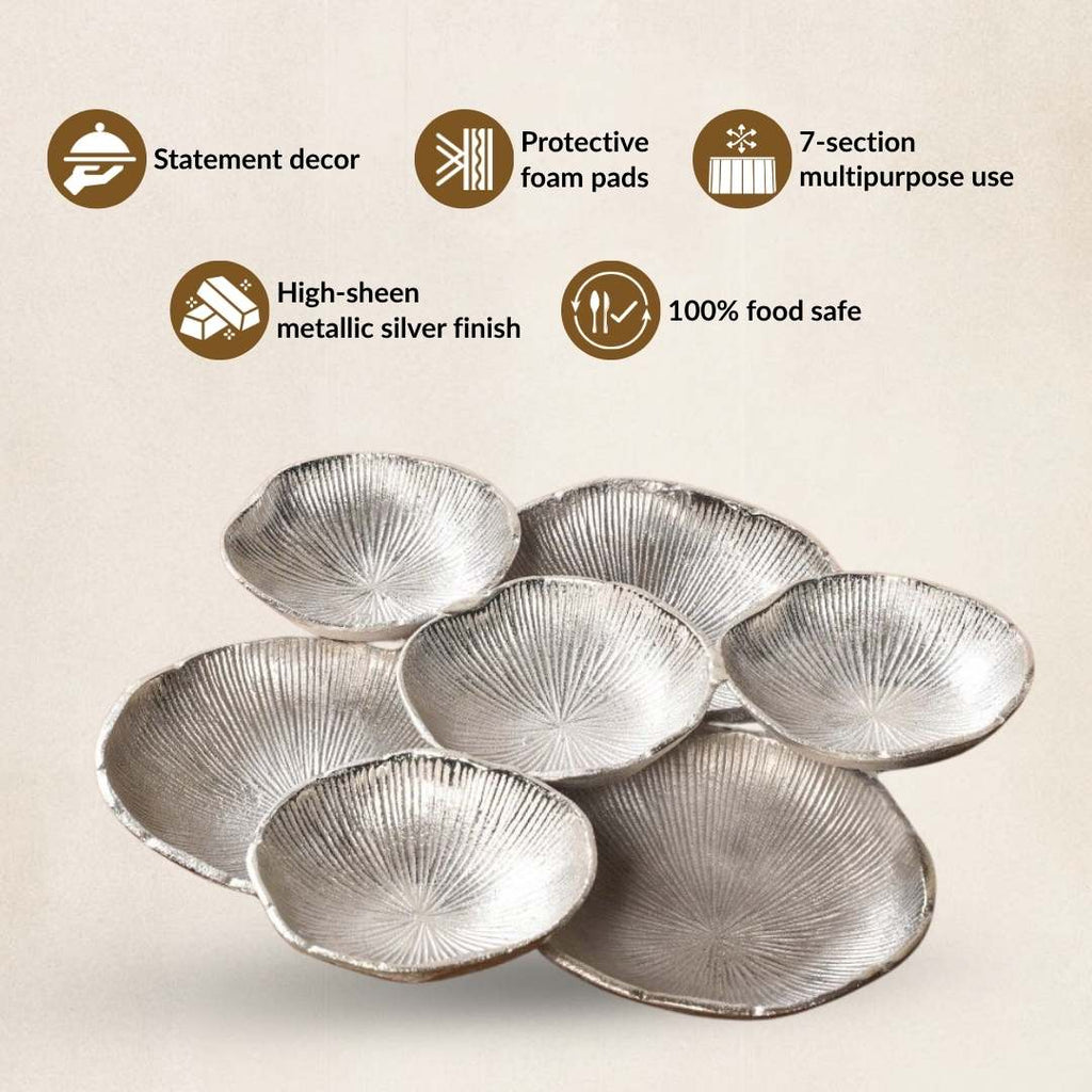 Clustered Bowls Large Platter Silver Nestasia