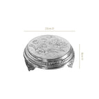 Hibiscus Brass Pooja Chowki With Silver Polish 22x8cm Nestasia