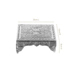 Flora Chowki Brass With Pure Silver Polish 20x15cm Nestasia