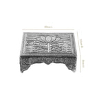 Lotus Design Pure Brass Puja Chowki With Silver Polish 20x15cm Nestasia