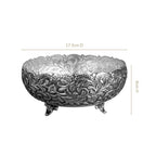 Floral Pure Brass Urli With Silver Polish 17cm Nestasia