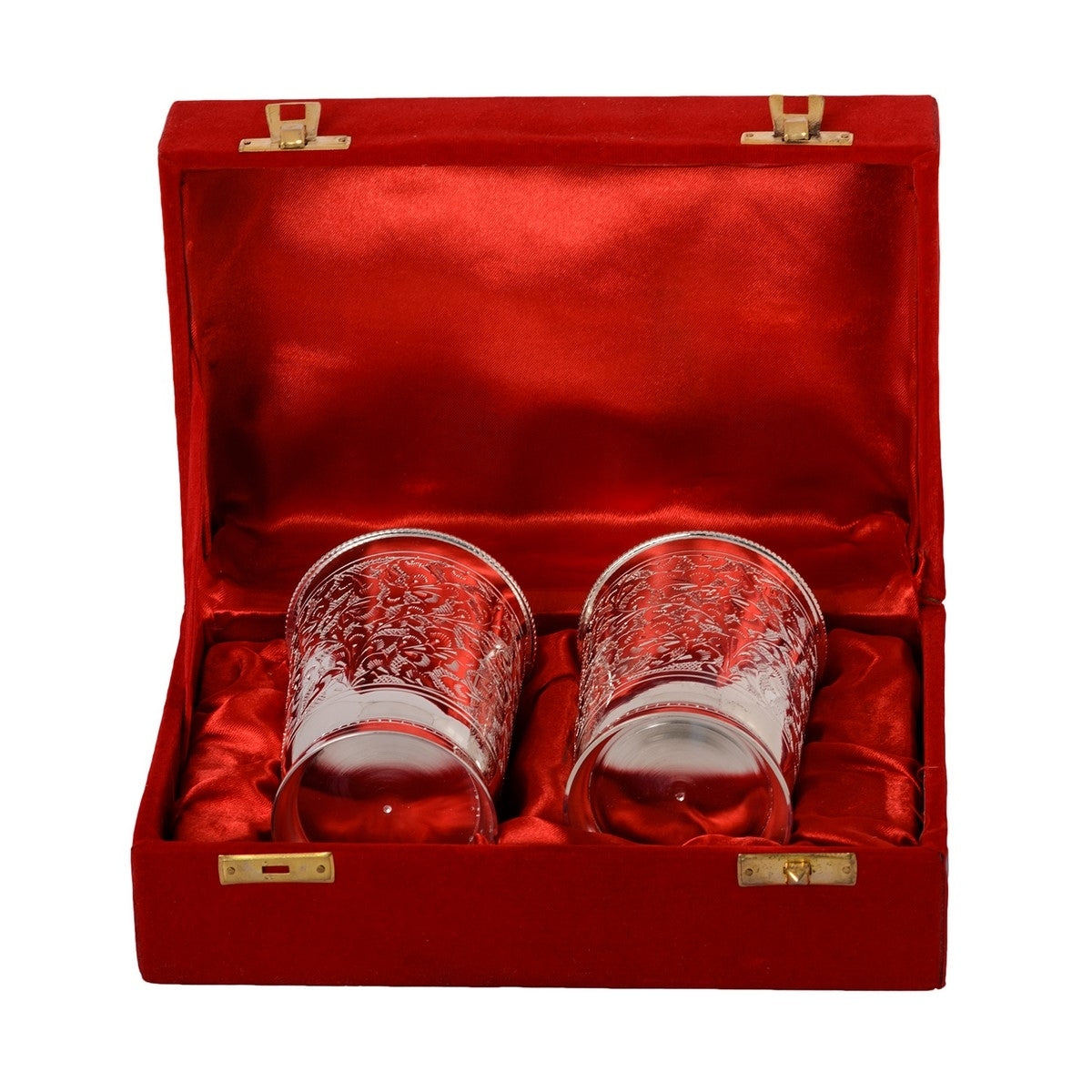 German Silver 2 Glass Set with Velvet Box Kafalo