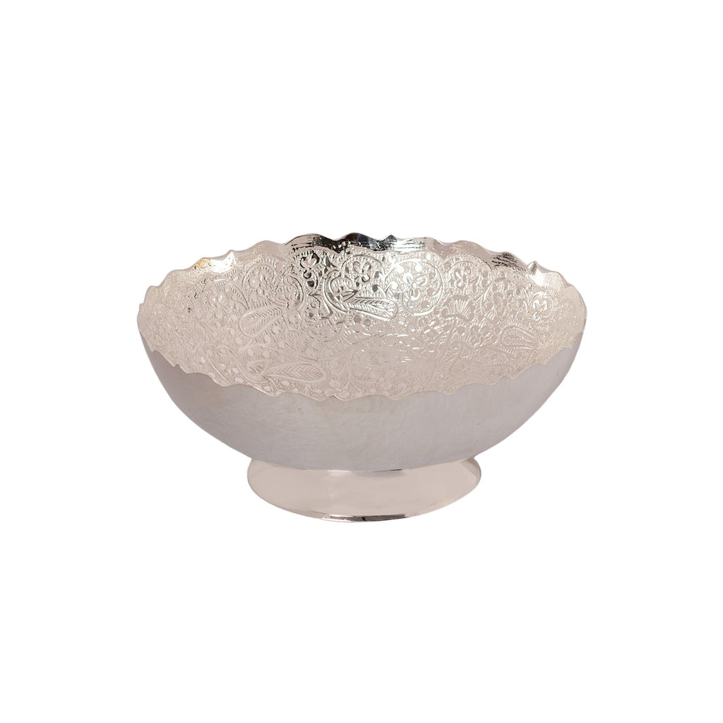 German Silver Multiutility Round Decorative Platter With Velvet Box Kafalo